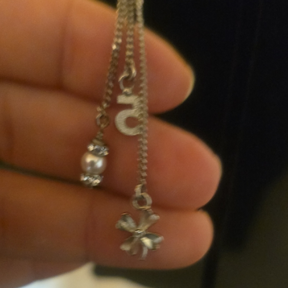CHANEL Silver Drop Earrings with Pearl and Floral Details - Picture 5 of 5